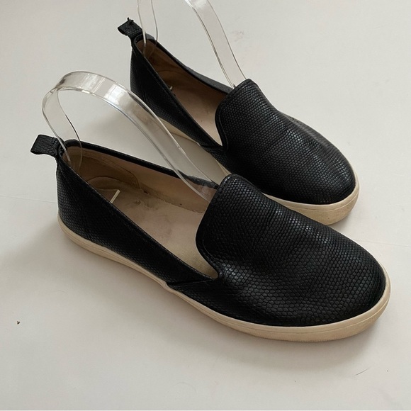 H&M Black Snakeskin Faux Leather Slip On Sneakers Flat 8 8.5 39 - Picture 3 of 10